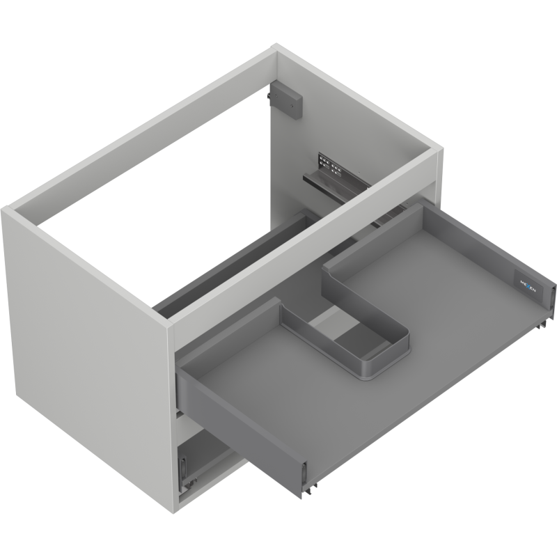 Mexen Box-A Korpus des Waschtischunterschranks 70 cm, 2 Schubladen, Grau matt - 91AX0-0700-470-2-62