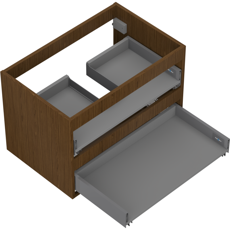 Mexen Box-A Korpus des Waschbeckenschranks 70 cm, 2 Schubladen, Nussbaum - 91AX0-0700-470-2-86