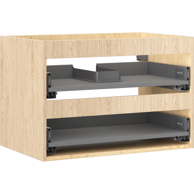 Mexen Box-A Schrankkorpus für Waschtischunterschrank 70 cm, 2 Schubladen, Eiche - 91AX0-0700-470-2-81