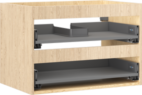 Mexen Box-A Schrankkorpus für Waschtischunterschrank 70 cm, 2 Schubladen, Eiche - 91AX0-0700-470-2-81