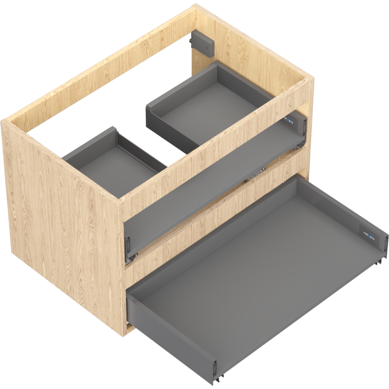 Mexen Box-A Schrankkorpus für Waschtischunterschrank 70 cm, 2 Schubladen, Eiche - 91AX0-0700-470-2-81