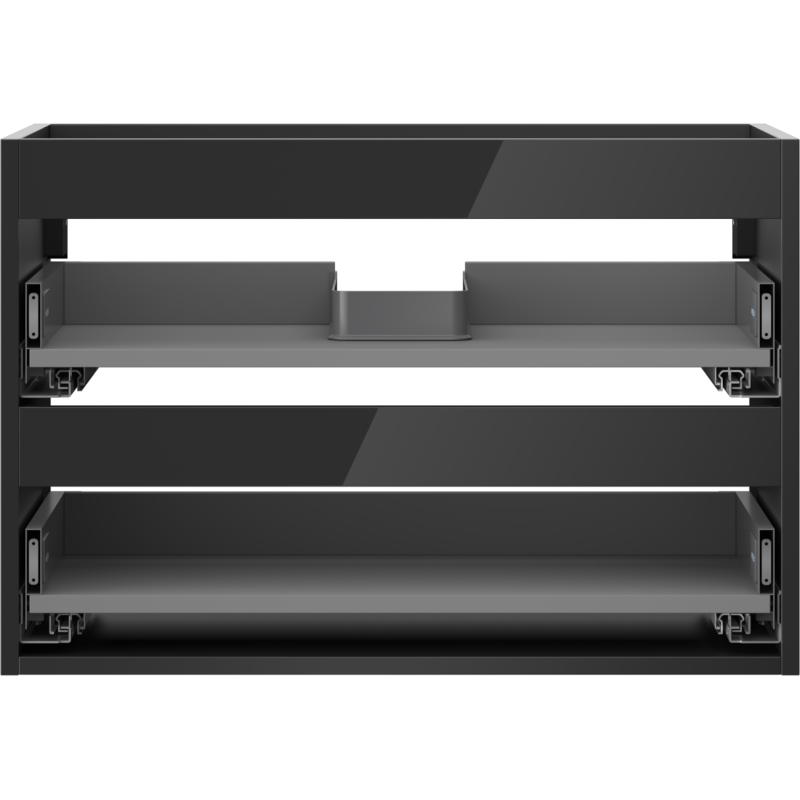 Mexen Box-A Korpus Waschtischschrank 70 cm, 2 Schubladen, schwarzer Glanz - 91AX0-0700-470-2-70