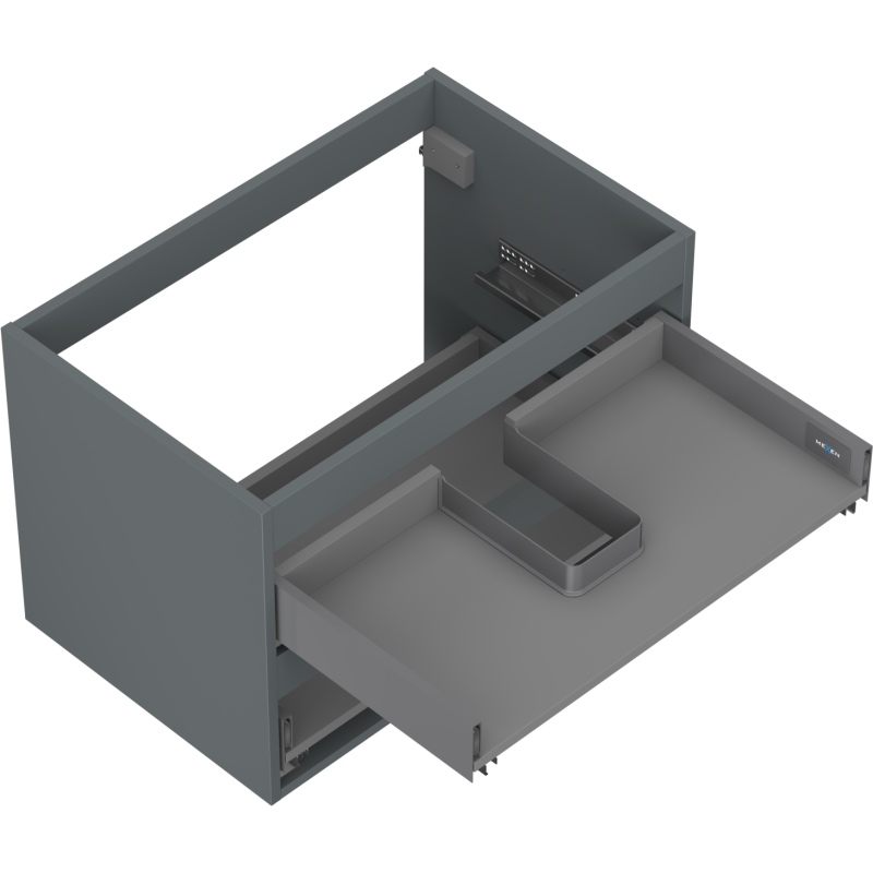 Mexen Box-A Waschtischunterschrank-Korpus 70 cm, 2 Schubladen, Graphit matt - 91AX0-0700-470-2-66