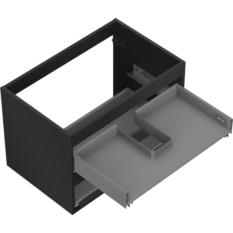 Mexen Box-A Unterschrankkorpus 70 cm, 2 Schubladen, schwarzmatt - 91AX0-0700-470-2-71