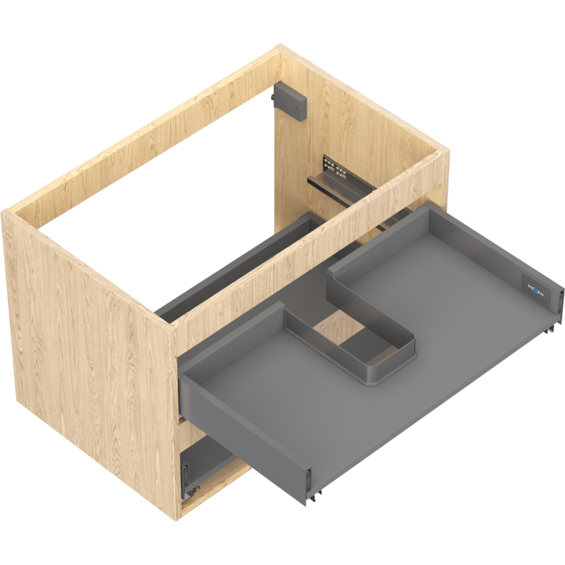 Mexen Box-A Schrankkorpus für Waschtischunterschrank 70 cm, 2 Schubladen, Eiche - 91AX0-0700-470-2-81