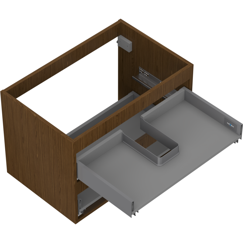 Mexen Box-A Korpus des Waschbeckenschranks 70 cm, 2 Schubladen, Nussbaum - 91AX0-0700-470-2-86