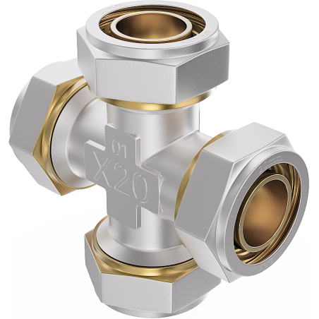 Mexen PEX-S Schraubvierwegstück PEX 16 x 16 x 16 x 16 - W97237-161616-00