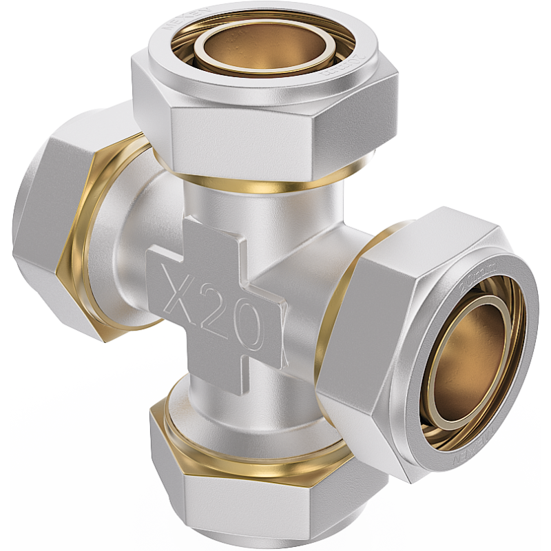 Mexen PEX-S Schraubvierwegstück PEX 16 x 16 x 16 x 16 - W97237-161616-00
