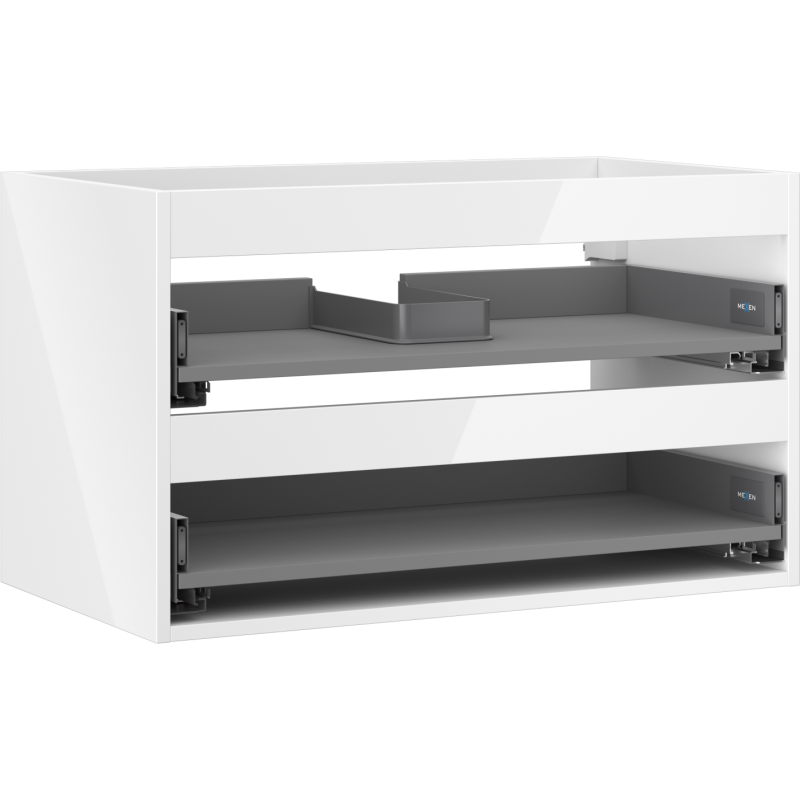 Mexen Box-A Korpus Waschtischunterschrank 80 cm, 2 Schubladen, weiß glänzend - 91AX0-0800-470-2-00