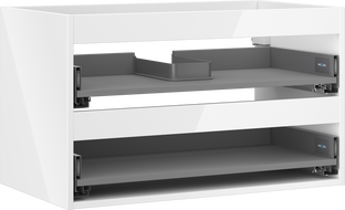 Mexen Box-A Korpus Waschtischunterschrank 80 cm, 2 Schubladen, weiß glänzend - 91AX0-0800-470-2-00