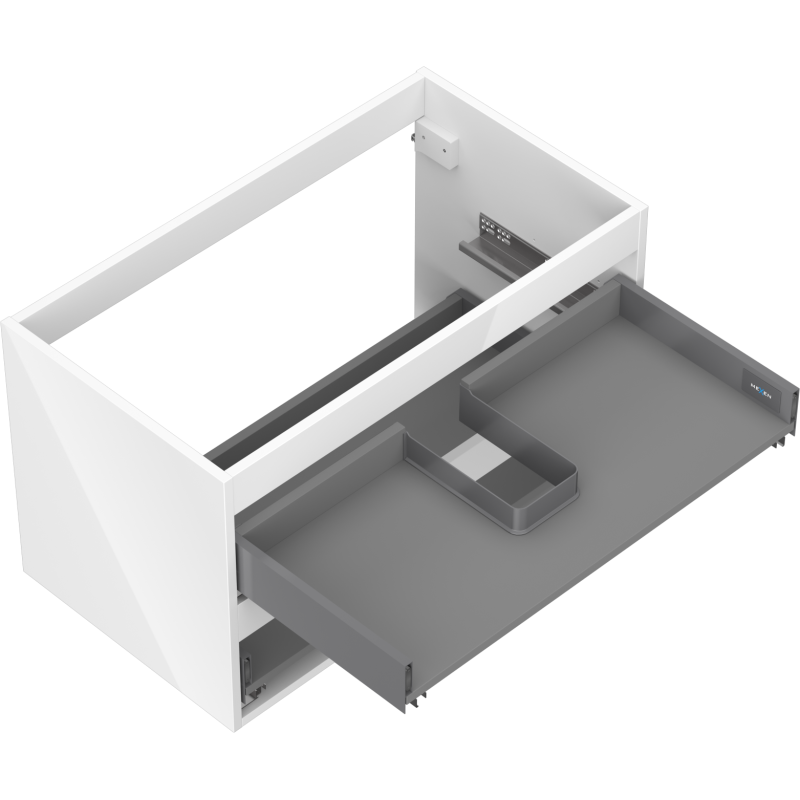 Mexen Box-A Korpus Waschtischunterschrank 80 cm, 2 Schubladen, weiß glänzend - 91AX0-0800-470-2-00