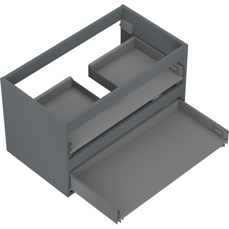 Mexen Box-A Korpus für Waschtischunterschrank 80 cm, 2 Schubladen, Graphit matt - 91AX0-0800-470-2-66