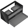 Mexen Box-A Korpus Waschtischunterschrank 80 cm, 2 Schubladen, schwarz glänzend - 91AX0-0800-470-2-70