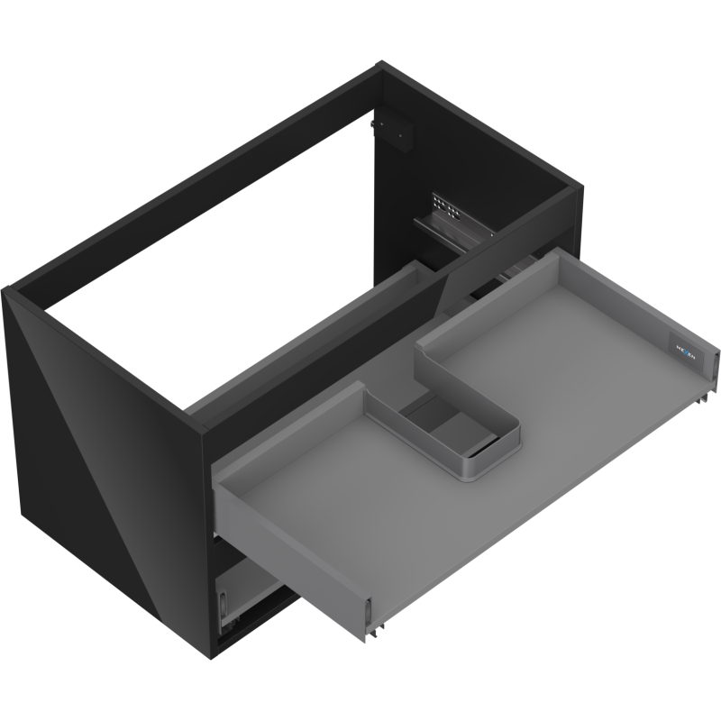Mexen Box-A Korpus Waschtischunterschrank 80 cm, 2 Schubladen, schwarz glänzend - 91AX0-0800-470-2-70
