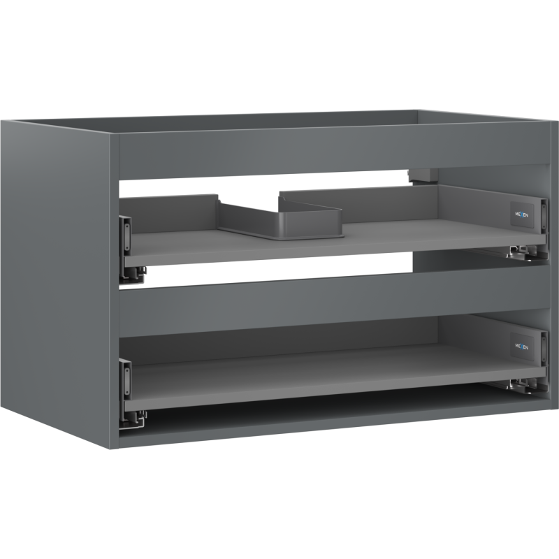 Mexen Box-A Korpus für Waschtischunterschrank 80 cm, 2 Schubladen, Graphit matt - 91AX0-0800-470-2-66
