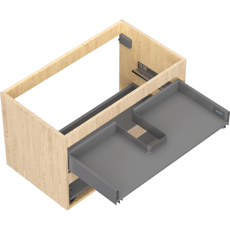 Mexen Box-A Korpus des Waschtischschranks 80 cm, 2 Schubladen, Eiche - 91AX0-0800-470-2-81