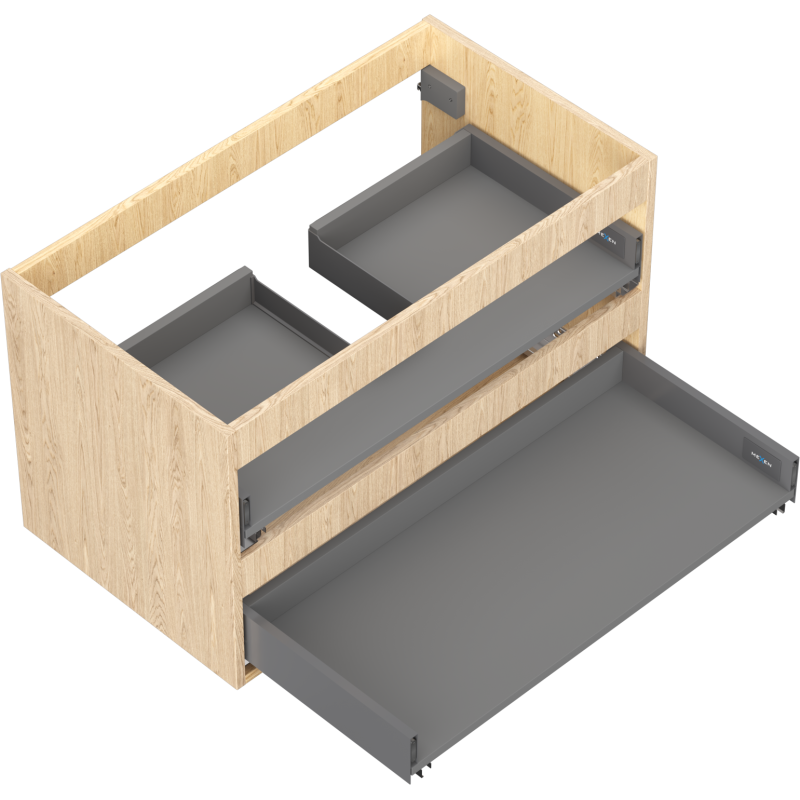 Mexen Box-A Korpus des Waschtischschranks 80 cm, 2 Schubladen, Eiche - 91AX0-0800-470-2-81