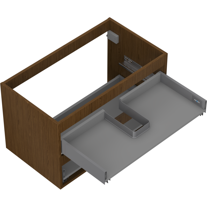 Mexen Box-A Korpus des Waschbeckenschranks 80 cm, 2 Schubladen, Nuss - 91AX0-0800-470-2-86