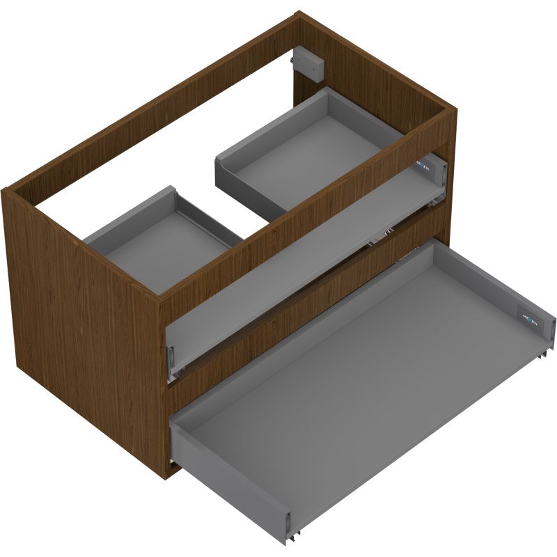 Mexen Box-A Korpus des Waschbeckenschranks 80 cm, 2 Schubladen, Nuss - 91AX0-0800-470-2-86