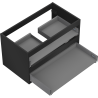 Mexen Box-A Korpus für Waschtischunterschrank 80 cm, 2 Schubladen, Schwarz Matt - 91AX0-0800-470-2-71
