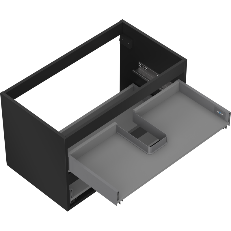 Mexen Box-A Korpus für Waschtischunterschrank 80 cm, 2 Schubladen, Schwarz Matt - 91AX0-0800-470-2-71