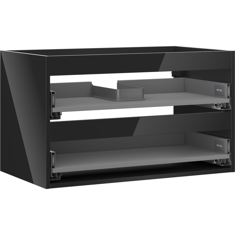 Mexen Box-A Korpus Waschtischunterschrank 80 cm, 2 Schubladen, schwarz glänzend - 91AX0-0800-470-2-70