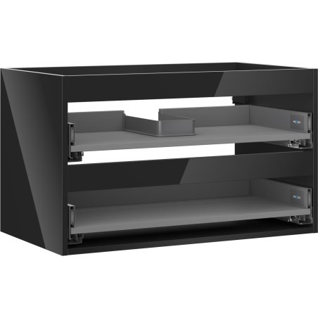 Mexen Box-A Korpus Waschtischunterschrank 80 cm, 2 Schubladen, schwarz glänzend - 91AX0-0800-470-2-70