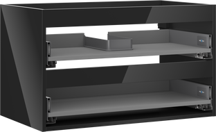 Mexen Box-A Korpus Waschtischunterschrank 80 cm, 2 Schubladen, schwarz glänzend - 91AX0-0800-470-2-70