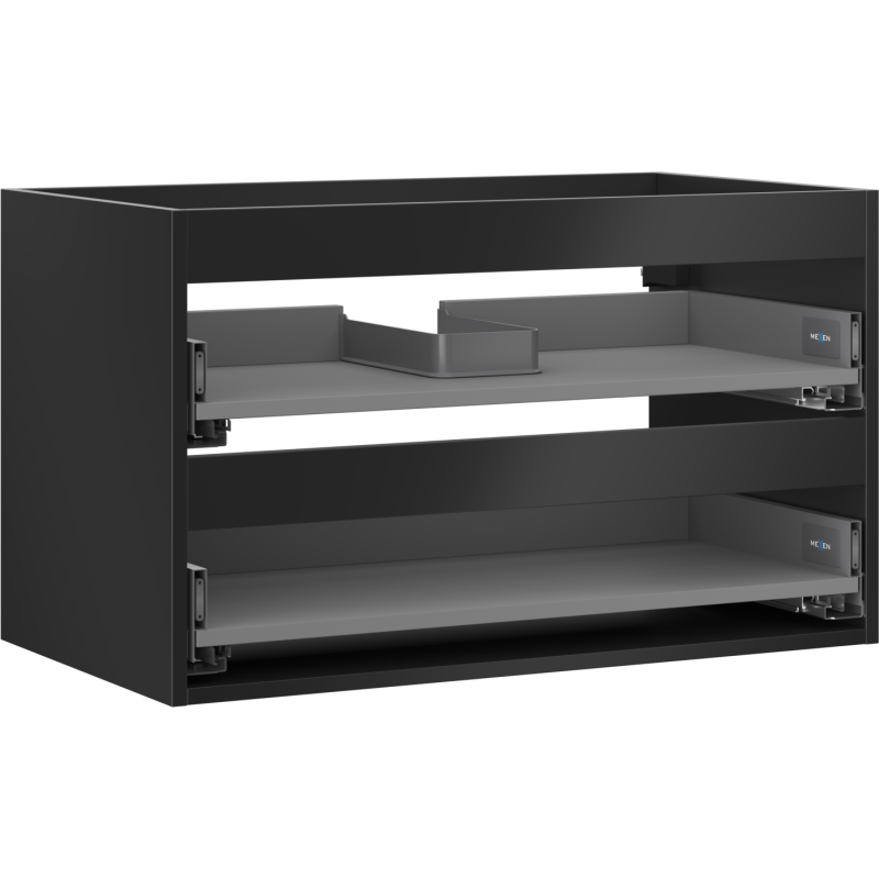 Mexen Box-A Korpus für Waschtischunterschrank 80 cm, 2 Schubladen, Schwarz Matt - 91AX0-0800-470-2-71