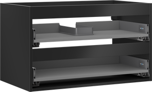 Mexen Box-A Korpus für Waschtischunterschrank 80 cm, 2 Schubladen, Schwarz Matt - 91AX0-0800-470-2-71