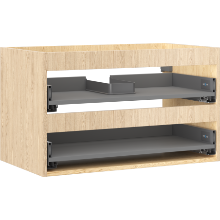 Mexen Box-A Korpus des Waschtischschranks 80 cm, 2 Schubladen, Eiche - 91AX0-0800-470-2-81