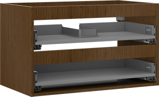 Mexen Box-A Korpus des Waschbeckenschranks 80 cm, 2 Schubladen, Nuss - 91AX0-0800-470-2-86