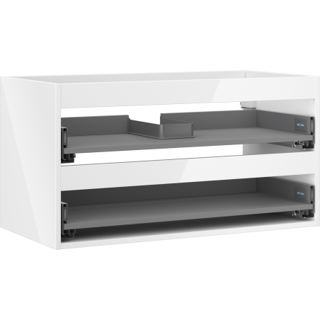 Mexen Box-A Korpus Waschtischunterschrank 90 cm, 2 Schubladen, Weiß Hochglanz - 91AX0-0900-470-2-00