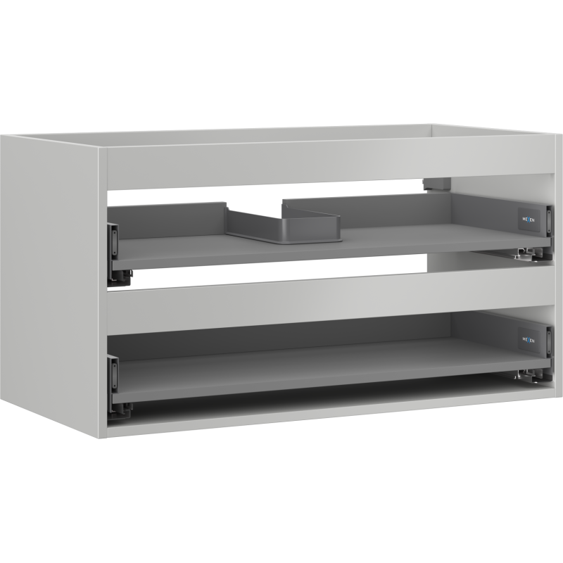 Mexen Box-A Korpus des Waschtischunterschranks 90 cm, 2 Schubladen, Grau Matt - 91AX0-0900-470-2-62