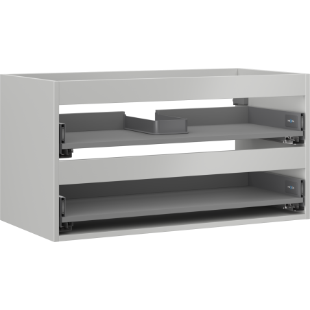 Mexen Box-A Korpus des Waschtischunterschranks 90 cm, 2 Schubladen, Grau Matt - 91AX0-0900-470-2-62