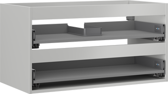 Mexen Box-A Korpus des Waschtischunterschranks 90 cm, 2 Schubladen, Grau Matt - 91AX0-0900-470-2-62