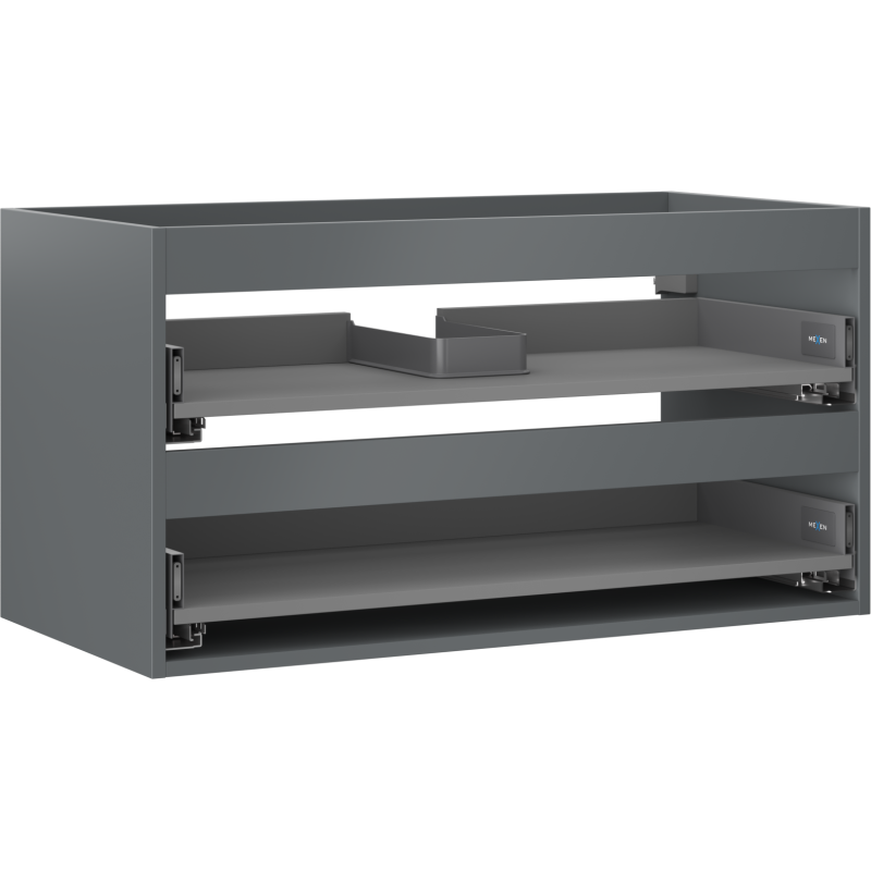 Mexen Box-A Schrankkörper für Waschtisch 90 cm, 2 Schubladen, Graphit matt - 91AX0-0900-470-2-66