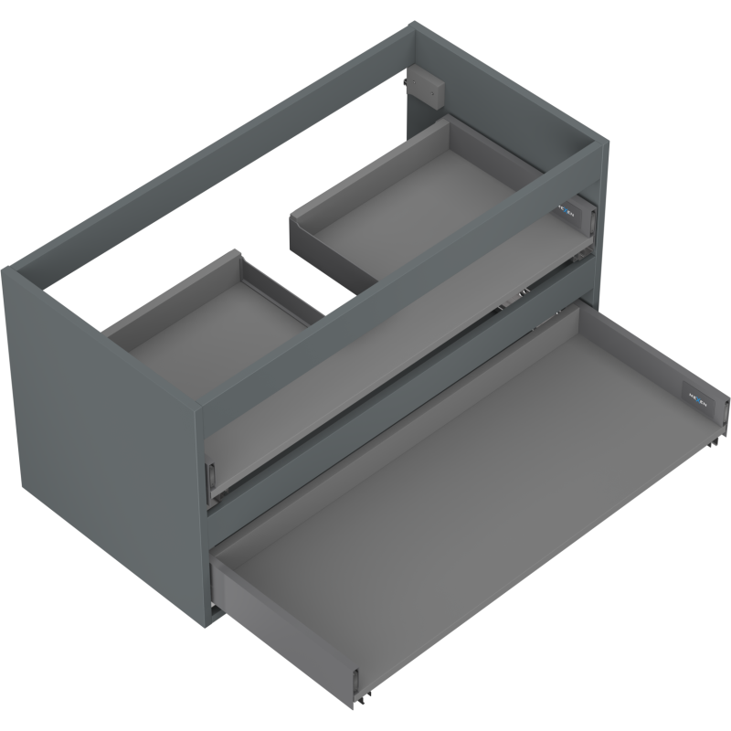Mexen Box-A Schrankkörper für Waschtisch 90 cm, 2 Schubladen, Graphit matt - 91AX0-0900-470-2-66