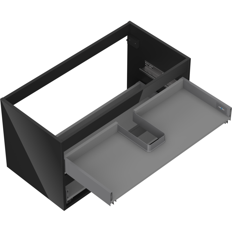 Mexen Box-A Waschtischunterschrank-Korpus 90 cm, 2 Schubladen, schwarz glänzend - 91AX0-0900-470-2-70