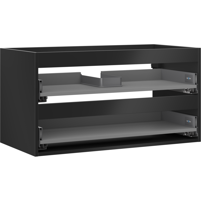 Mexen Box-A Unterschrank-Korpus 90 cm, 2 Schubladen, schwarz matt - 91AX0-0900-470-2-71