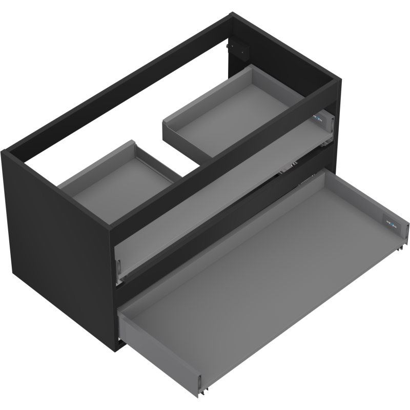Mexen Box-A Unterschrank-Korpus 90 cm, 2 Schubladen, schwarz matt - 91AX0-0900-470-2-71