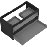 Mexen Box-A Unterschrank-Korpus 90 cm, 2 Schubladen, schwarz matt - 91AX0-0900-470-2-71