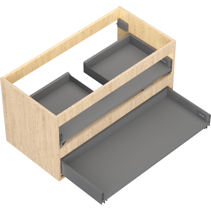 Mexen Box-A Korpus für Waschbeckenunterschrank 90 cm, 2 Schubladen, Eiche - 91AX0-0900-470-2-81