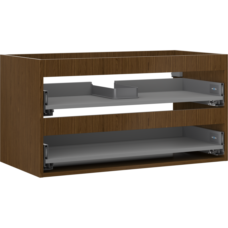 Mexen Box-A Waschtischunterschrank 90 cm, 2 Schubladen, Nussbaum - 91AX0-0900-470-2-86