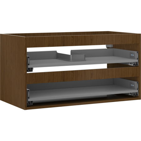Mexen Box-A Waschtischunterschrank 90 cm, 2 Schubladen, Nussbaum - 91AX0-0900-470-2-86