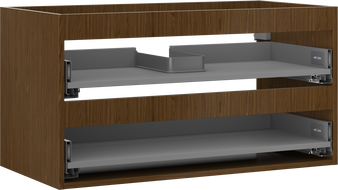 Mexen Box-A Waschtischunterschrank 90 cm, 2 Schubladen, Nussbaum - 91AX0-0900-470-2-86