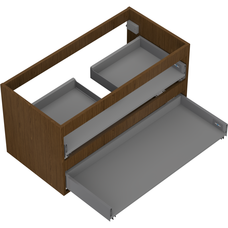Mexen Box-A Waschtischunterschrank 90 cm, 2 Schubladen, Nussbaum - 91AX0-0900-470-2-86