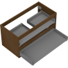 Mexen Box-A Waschtischunterschrank 90 cm, 2 Schubladen, Nussbaum - 91AX0-0900-470-2-86