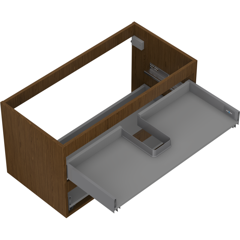 Mexen Box-A Waschtischunterschrank 90 cm, 2 Schubladen, Nussbaum - 91AX0-0900-470-2-86