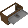 Mexen Box-A Waschtischunterschrank 90 cm, 2 Schubladen, Nussbaum - 91AX0-0900-470-2-86